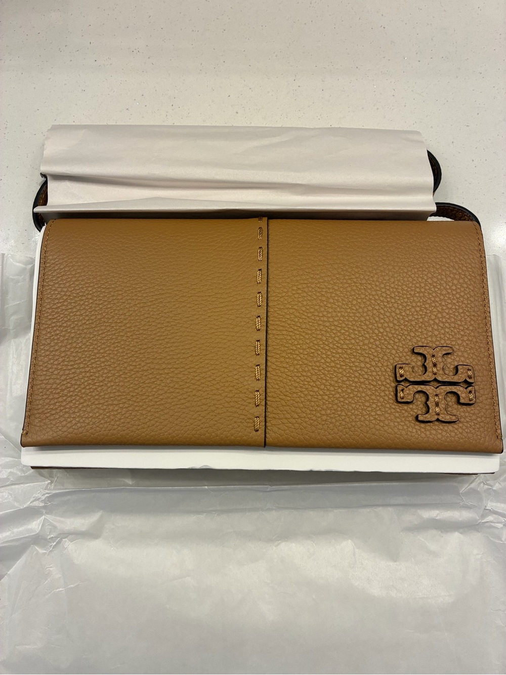 Tory Burch McGraw Crossbody Wallet in Tiramisu NWT
